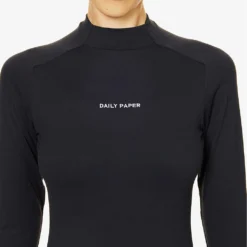 Daily Paper Esosa Brand-embroidered Stretch-woven Top -Outlet Pique Style Store R04200808 BLACK ALT04