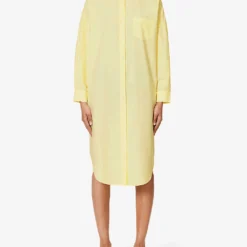 Chiara Dropped-shoulder Relaxed-fit Cotton Dress -Outlet Pique Style Store R04200822 LIMONCELLO ALT02
