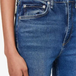 Rag & Bone Harlow Straight-leg Mid-rise Stretch-denim Jeans -Outlet Pique Style Store R04201898 MARINE ALT04