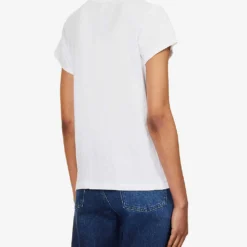 Rag & Bone Star Crossed Lovers Logo-embroidered Organic Cotton-jersey T-shirt -Outlet Pique Style Store R04201905 WHITE ALT03