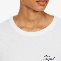Rag & Bone Star Crossed Lovers Logo-embroidered Organic Cotton-jersey T-shirt -Outlet Pique Style Store R04201905 WHITE ALT04