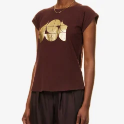 Soeur Valentina Logo-print Cotton-blend T-shirt -Outlet Pique Style Store R04202835 PURPLE ALT02