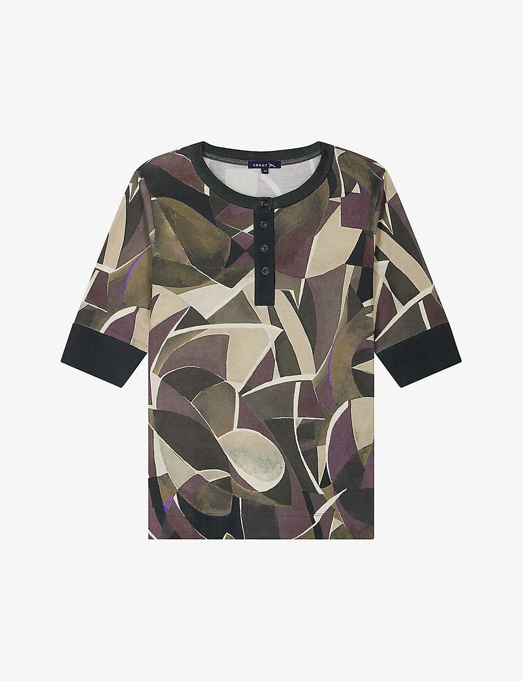 Soeur Monalisa Geometric-print Cotton T-shirt 1 Soeur Monalisa Geometric-print Cotton T-shirt