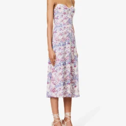 Juliette Sweetheart-neck Floral-print Woven Dress -Outlet Pique Style Store R04203304 MORNINGDEW ALT02