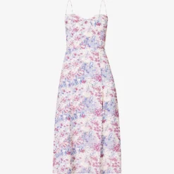 Juliette Sweetheart-neck Floral-print Woven Dress