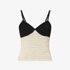 April V-neck Contrast-cups Organic-cotton Top