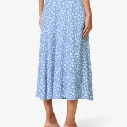 Zoe Floral-pattern Crepe Midi Skirt -Outlet Pique Style Store R04203310 ROMI ALT03