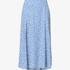 Zoe Floral-pattern Crepe Midi Skirt
