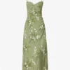 Kourtney Floral-print Slim-fit Woven Midi Dress