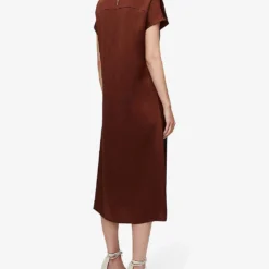 Joseph Dauphine Belted Silk Midi Dress 8 Joseph Dauphine Belted Silk Midi Dress -Outlet Pique Style Store R04203750 MAHOGANY ALT03