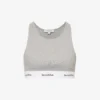 Serif Logo-underband Stretch-cotton Bralette