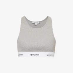 Serif Logo-underband Stretch-cotton Bralette