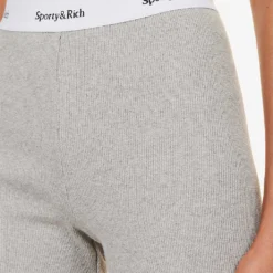 Serif Logo-print High-rise Stretch-cotton Shorts -Outlet Pique Style Store R04205011 HEATHERGRAY ALT04