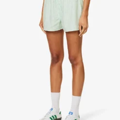 Logo-waistband Striped Tencel Boxer Shorts -Outlet Pique Style Store R04205013 GREEN ALT02