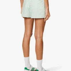 Logo-waistband Striped Tencel Boxer Shorts -Outlet Pique Style Store R04205013 GREEN ALT03