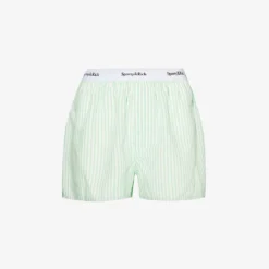 Logo-waistband Striped Tencel Boxer Shorts