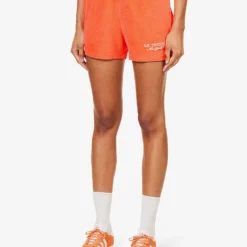 Terry Brand-embroidered Cotton-towelling Shorts 7 Terry Brand-embroidered Cotton-towelling Shorts -Outlet Pique Style Store R04205028 POMODORO ALT02