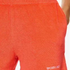 Logo-embroidered Mid-rise Cotton-terry Shorts -Outlet Pique Style Store R04205037 CERISE ALT04