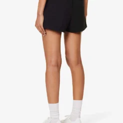 Hotel Disco Logo-print Mid-rise Cotton Shorts -Outlet Pique Style Store R04205039 BLACK ALT03