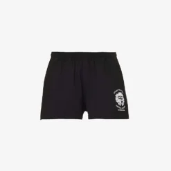 Hotel Disco Logo-print Mid-rise Cotton Shorts