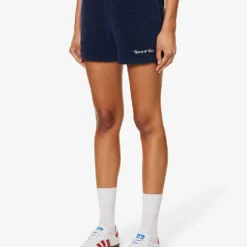 Tennis Club Brand-embroidered Cotton Shorts -Outlet Pique Style Store R04205044 NAVY ALT02