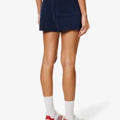 Tennis Club Brand-embroidered Cotton Shorts -Outlet Pique Style Store R04205044 NAVY ALT03