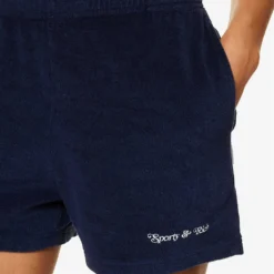 Tennis Club Brand-embroidered Cotton Shorts -Outlet Pique Style Store R04205044 NAVY ALT04