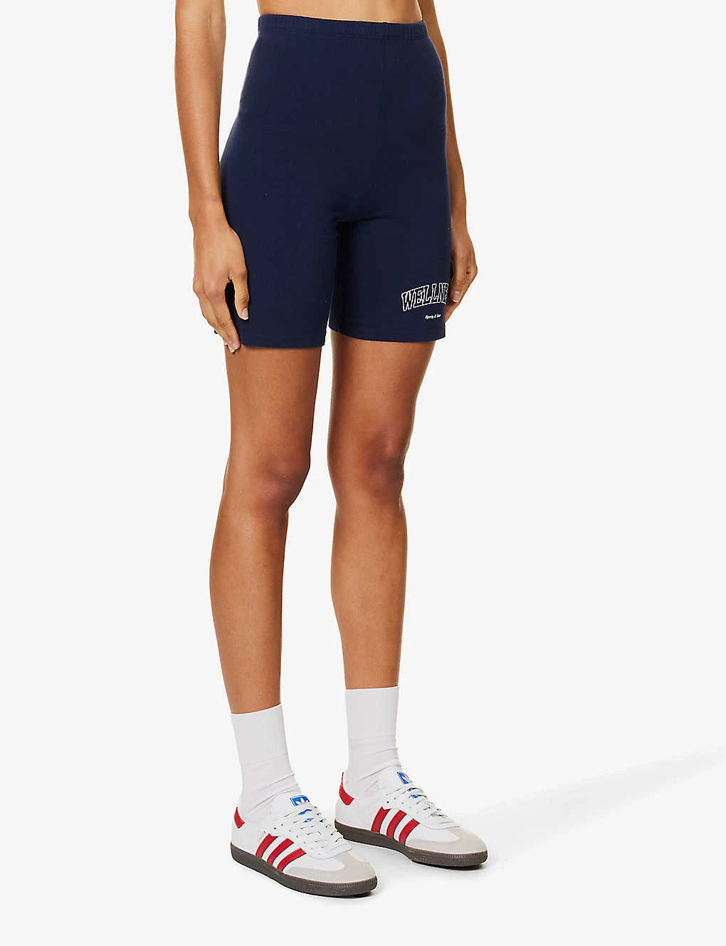 Wellness Brand-print High-rise Stretch-cotton Biker Shorts 3 Wellness Brand-print High-rise Stretch-cotton Biker Shorts - Image 3