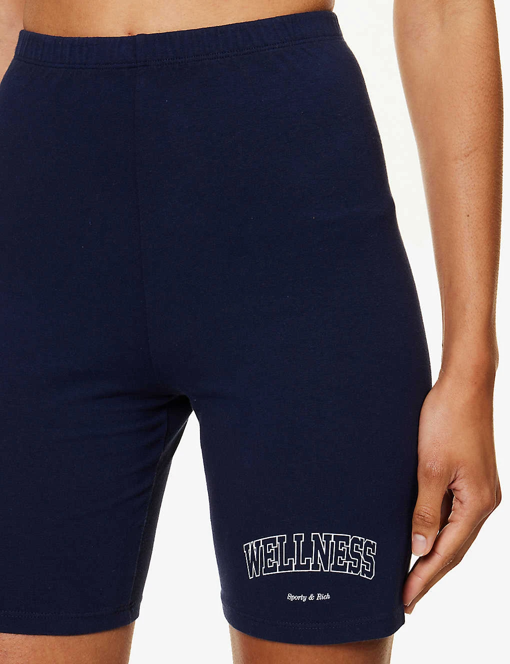 Wellness Brand-print High-rise Stretch-cotton Biker Shorts 5 Wellness Brand-print High-rise Stretch-cotton Biker Shorts - Image 5