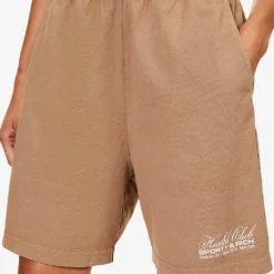 Made In The USA Logo-print High-rise Regular-fit Cotton-jersey Shorts -Outlet Pique Style Store R04205135 ESPRESSOWHITE ALT04