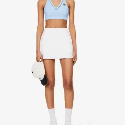 Lacoste X Sporty & Rich Halterneck Stretch-woven Top -Outlet Pique Style Store R04205196 PANORAMAMARINE ALT01