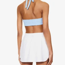 Lacoste X Sporty & Rich Halterneck Stretch-woven Top -Outlet Pique Style Store R04205196 PANORAMAMARINE ALT03