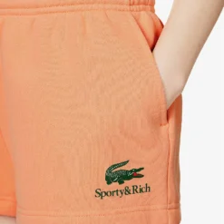Lacoste X Sporty & Rich Disco Brand-print Cotton-jersey Shorts -Outlet Pique Style Store R04205207 RECIFAL ALT04