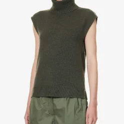 ME AND EM Turtle-neck Wool And Cashmere-blend Vest -Outlet Pique Style Store R04205690 INTENSEOLIVE ALT02