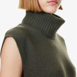 ME AND EM Turtle-neck Wool And Cashmere-blend Vest -Outlet Pique Style Store R04205690 INTENSEOLIVE ALT04