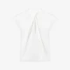 Twist-neck Sleeveless Stretch-cotton Top